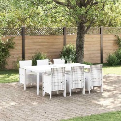 Ensemble de salle à manger pour jardin 7 pcs Blanc 563634563634