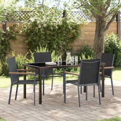 Ensemble de salle à manger pour jardin 5 pcs Noir 563635563635