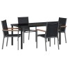 Ensemble de salle à manger pour jardin 5 pcs Noir 563635563635