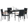 Ensemble de salle à manger pour jardin 5 pcs Noir 563635563635