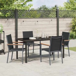 Ensemble de salle à manger pour jardin 5 pcs Noir 563635563635