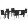 Ensemble de salle à manger pour jardin 7 pcs Noir 563636563636