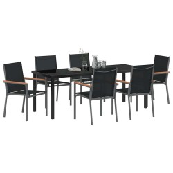 Ensemble de salle à manger pour jardin 7 pcs Noir 563636563636