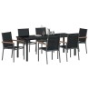 Ensemble de salle à manger pour jardin 7 pcs Noir 563636563636