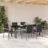 Ensemble de salle à manger pour jardin 7 pcs Noir 563636563636