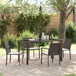 Ensemble de salle à manger pour jardin 5 pcs Marron et Noir 563637563637