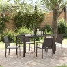 Ensemble de salle à manger pour jardin 5 pcs Marron et Noir 563637563637