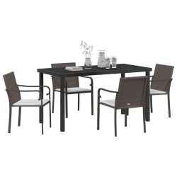 Ensemble de salle à manger pour jardin 5 pcs Marron et Noir 563637563637