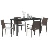 Ensemble de salle à manger pour jardin 5 pcs Marron et Noir 563637563637