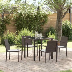 Ensemble de salle à manger pour jardin 5 pcs Marron et Noir 563638563638