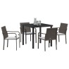 Ensemble de salle à manger pour jardin 5 pcs Marron et Noir 563638563638