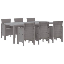 Ensemble de salle à manger pour jardin 7 pcs Gris clair 563639563639