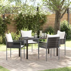 Ensemble de salle à manger pour jardin 5 pcs Marron et Noir 563640563640