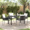 Ensemble de salle à manger pour jardin 5 pcs Marron et Noir 563640563640