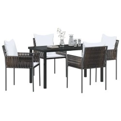 Ensemble de salle à manger pour jardin 5 pcs Marron et Noir 563640563640