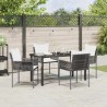 Ensemble de salle à manger pour jardin 5 pcs Marron et Noir 563640563640