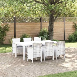 Ensemble de salle à manger pour jardin 7 pcs Blanc 563642563642