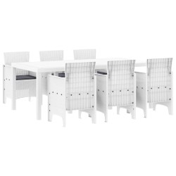 Ensemble de salle à manger pour jardin 7 pcs Blanc 563642563642