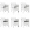 Ensemble de salle à manger pour jardin 7 pcs Blanc 563642563642