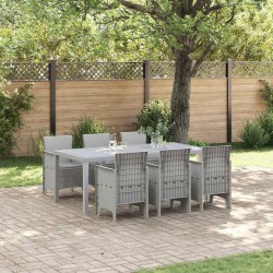 Ensemble de salle à manger pour jardin 7 pcs Gris clair 563643563643