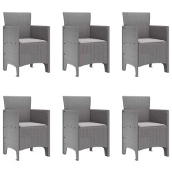 Ensemble de salle à manger pour jardin 7 pcs Gris clair 563643563643