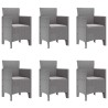 Ensemble de salle à manger pour jardin 7 pcs Gris clair 563643563643