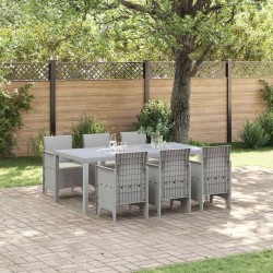 Ensemble de salle à manger pour jardin 7 pcs Gris clair 563644563644