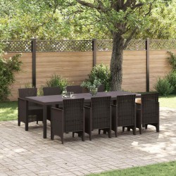 Ensemble de salle à manger pour jardin 9 pcs Marron 563645563645
