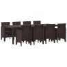 Ensemble de salle à manger pour jardin 9 pcs Marron 563645563645
