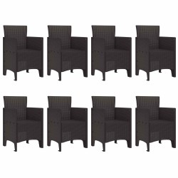 Ensemble de salle à manger pour jardin 9 pcs Marron 563645563645