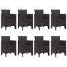 Ensemble de salle à manger pour jardin 9 pcs Marron 563645563645