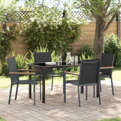 Ensemble de salle à manger pour jardin 5 pcs Noir 563646563646