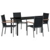 Ensemble de salle à manger pour jardin 5 pcs Noir 563646563646