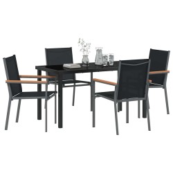 Ensemble de salle à manger pour jardin 5 pcs Noir 563646563646