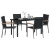 Ensemble de salle à manger pour jardin 5 pcs Noir 563646563646