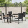 Ensemble de salle à manger pour jardin 5 pcs Noir 563646563646