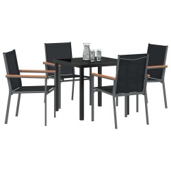 Ensemble de salle à manger pour jardin 5 pcs Noir 563647563647