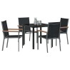 Ensemble de salle à manger pour jardin 5 pcs Noir 563647563647