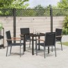 Ensemble de salle à manger pour jardin 5 pcs Noir 563647563647