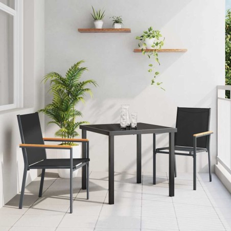 Ensemble de salle à manger pour jardin 3 pcs Noir 563648563648