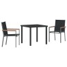 Ensemble de salle à manger pour jardin 3 pcs Noir 563648563648