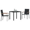 Ensemble de salle à manger pour jardin 3 pcs Noir 563648563648