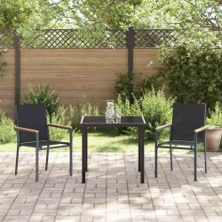 Ensemble de salle à manger pour jardin 3 pcs Noir 563648563648