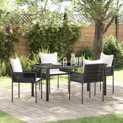 Ensemble de salle à manger pour jardin 5 pcs Marron et Noir 563649563649
