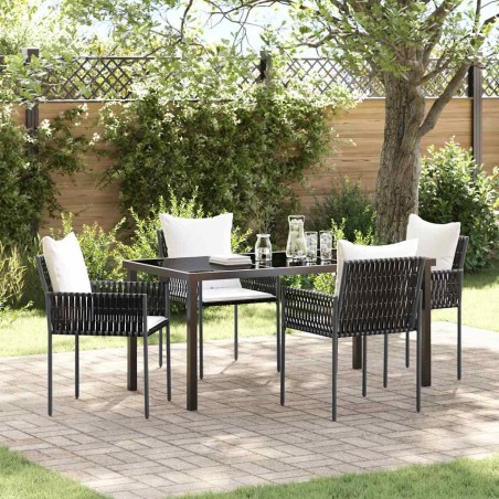 Ensemble de salle à manger pour jardin 5 pcs Marron et Noir 563649563649