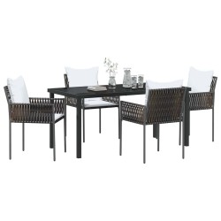Ensemble de salle à manger pour jardin 5 pcs Marron et Noir 563649563649