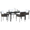 Ensemble de salle à manger pour jardin 5 pcs Marron et Noir 563649563649