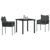 Ensemble de salle à manger pour jardin 3 pcs Noir et gris 563650563650