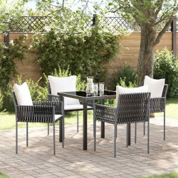 Ensemble de salle à manger pour jardin 5 pcs Marron et Noir 563651563651