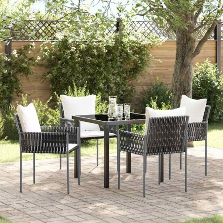Ensemble de salle à manger pour jardin 5 pcs Marron et Noir 563651563651